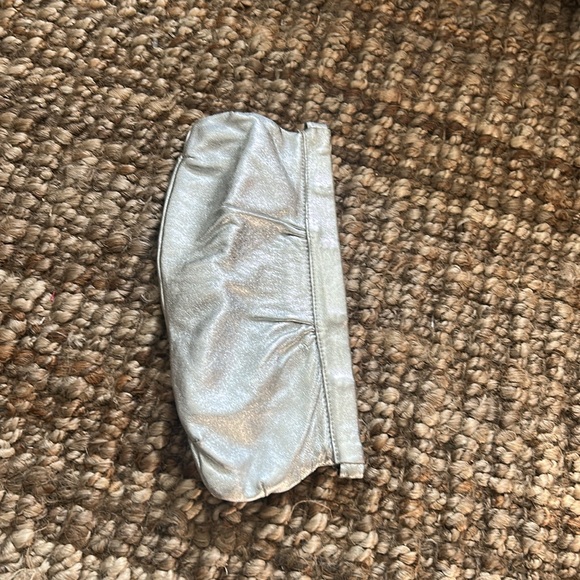 Steve Madden Vintage Silver Grommet Leather Clutch